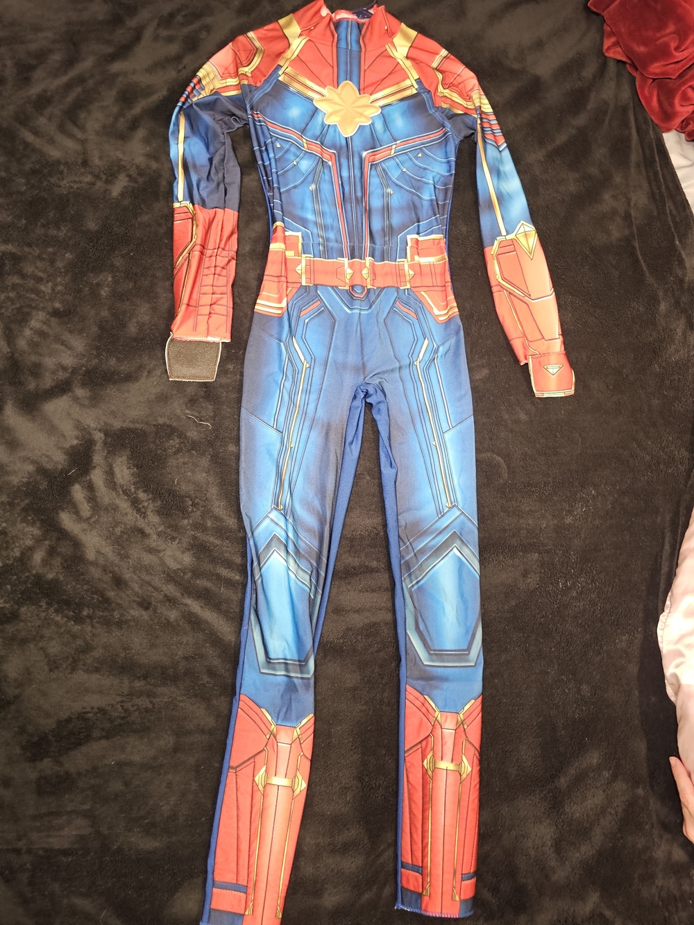 Womens Blue and Red Superhero Cosplay Jumpsuit